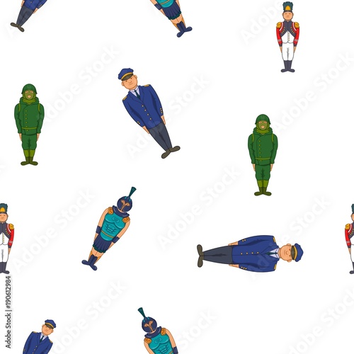 Types of soldiers pattern, cartoon style