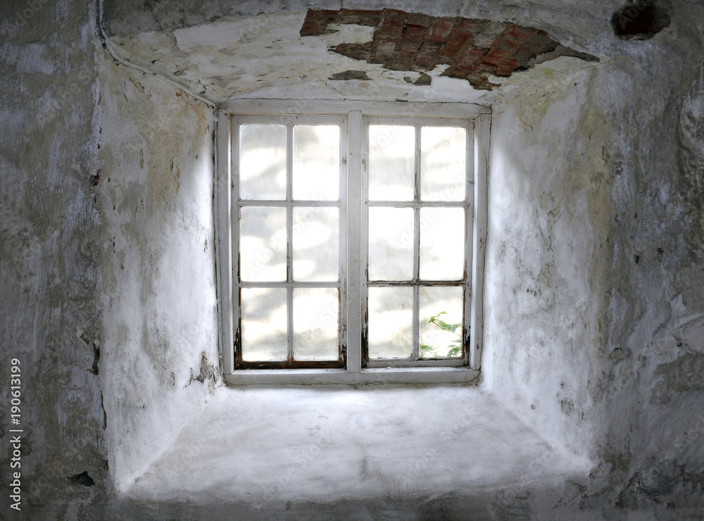 Window in an old grinder in Sweden. 