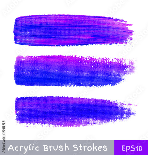 Colorful watercolor brush strokes on canvas. Vector illustration.
