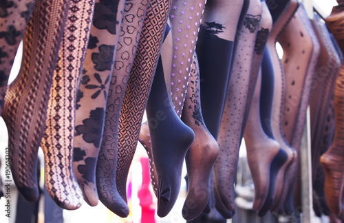 Women's full length compression tights. Black variant. Fully editable handmade mesh. photo