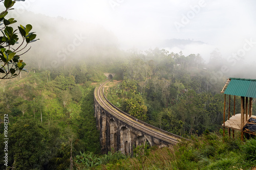 bridge mist morning railways in the mountains, Ella, Sri Lanka