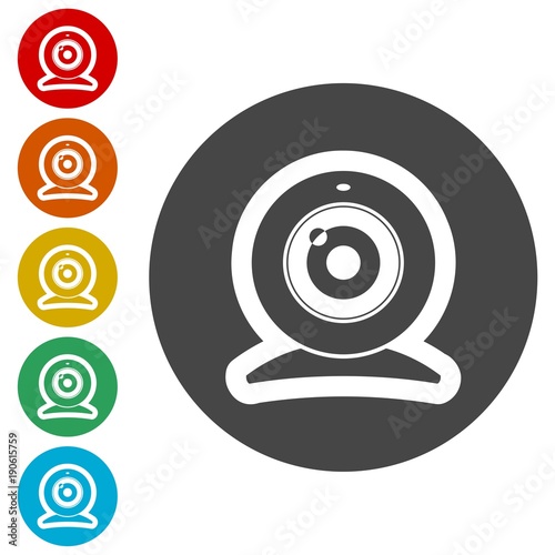 Web camera flat icon