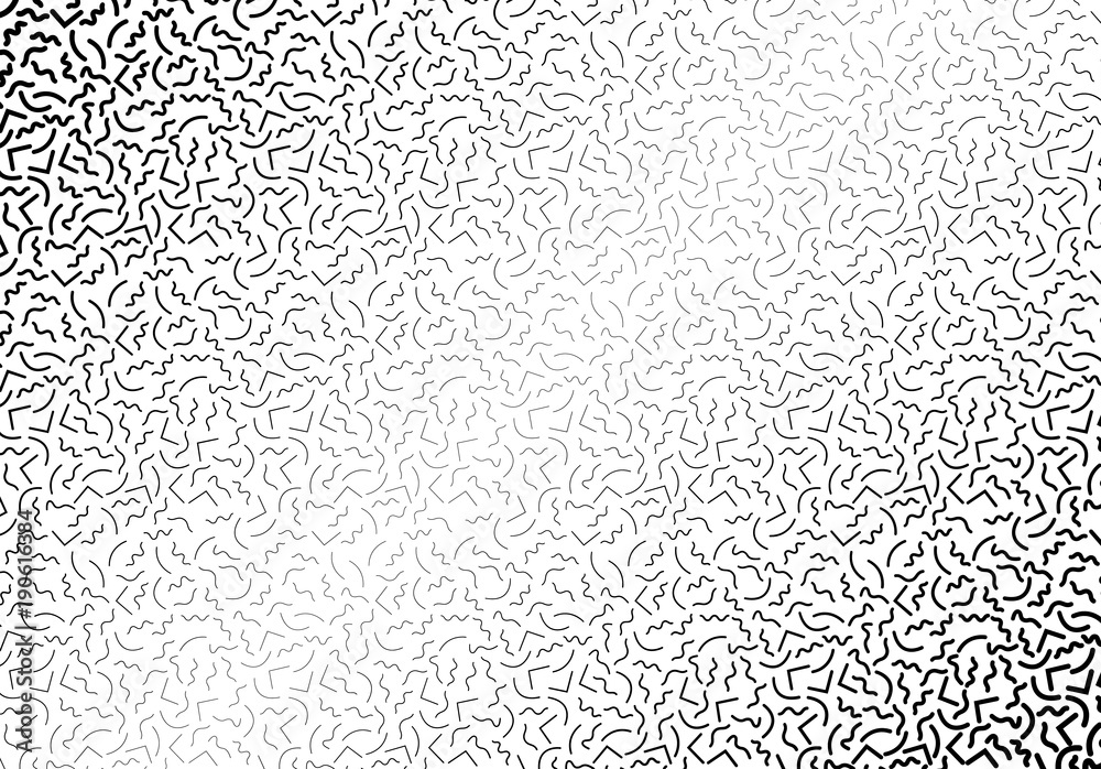 Background with abstract memphis line pattern and thickness gradient Background with abstract memphis line pattern and thickness gradient