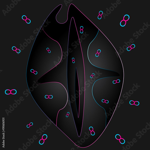 Pop art love neon and shadow vector illustration