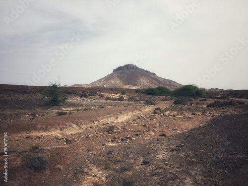 Arid volcanic landscape of Boa Vista  Cape Verde Island