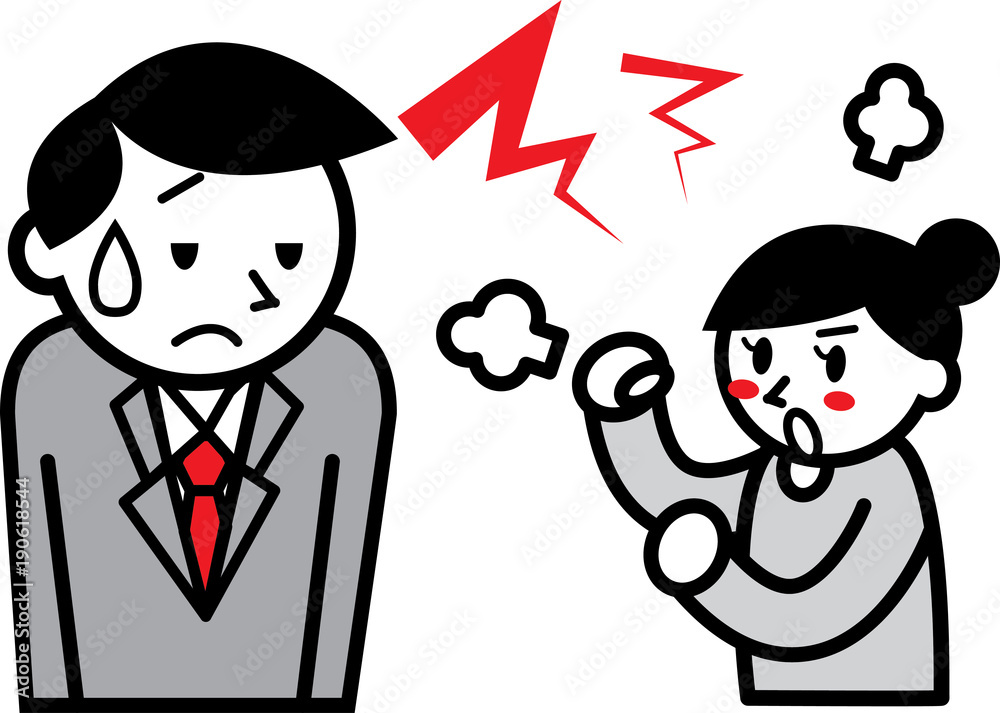 怒る嫁にうんざりするサラリーマン
