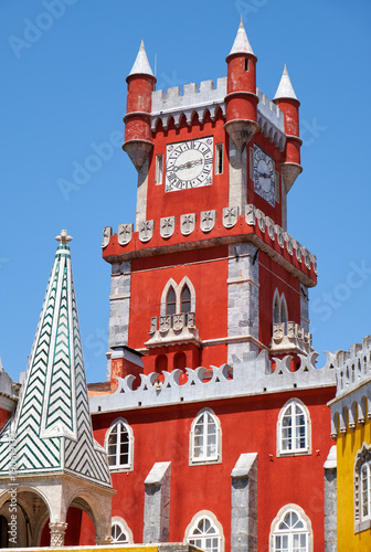 Clock tower of Pena Palace. Sintra. Portugal