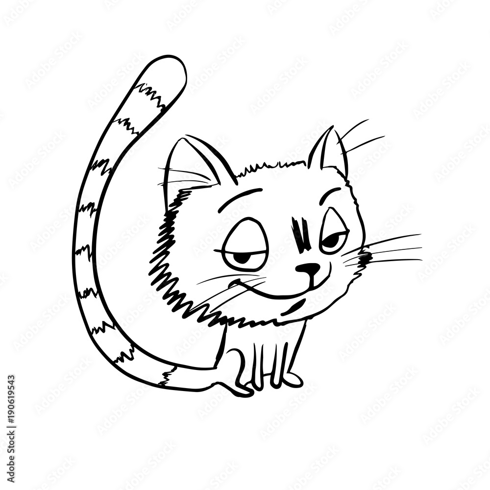 Obraz premium tricky cat sketch