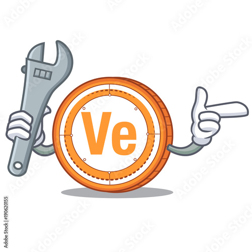 Mechanic Veritaseum coin mascot cartoon photo