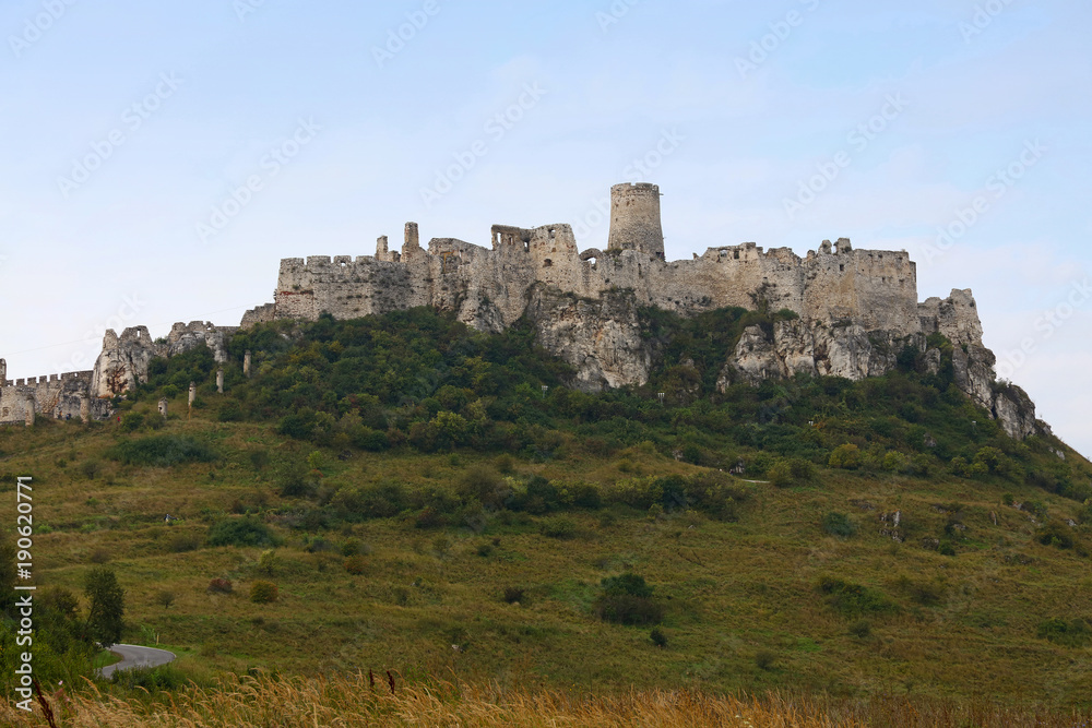 View of Spissky hrad or Spis Castle in Slovakia