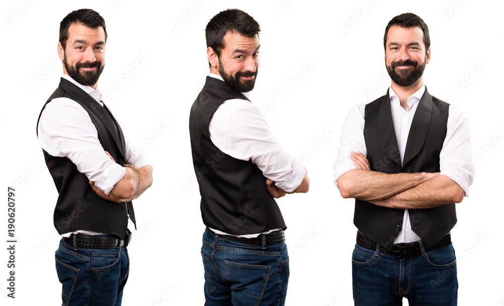 Set of Cool man with his arms crossed Set of Cool man with his arms crossed
