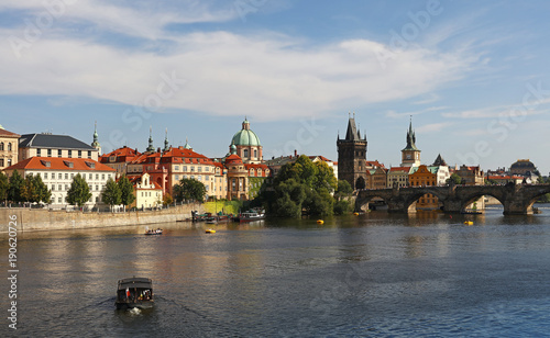 View of Prague old town and Charles Bridge