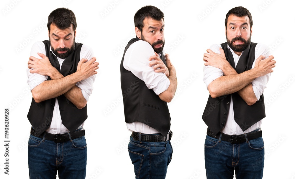 Set of Cool man freezing