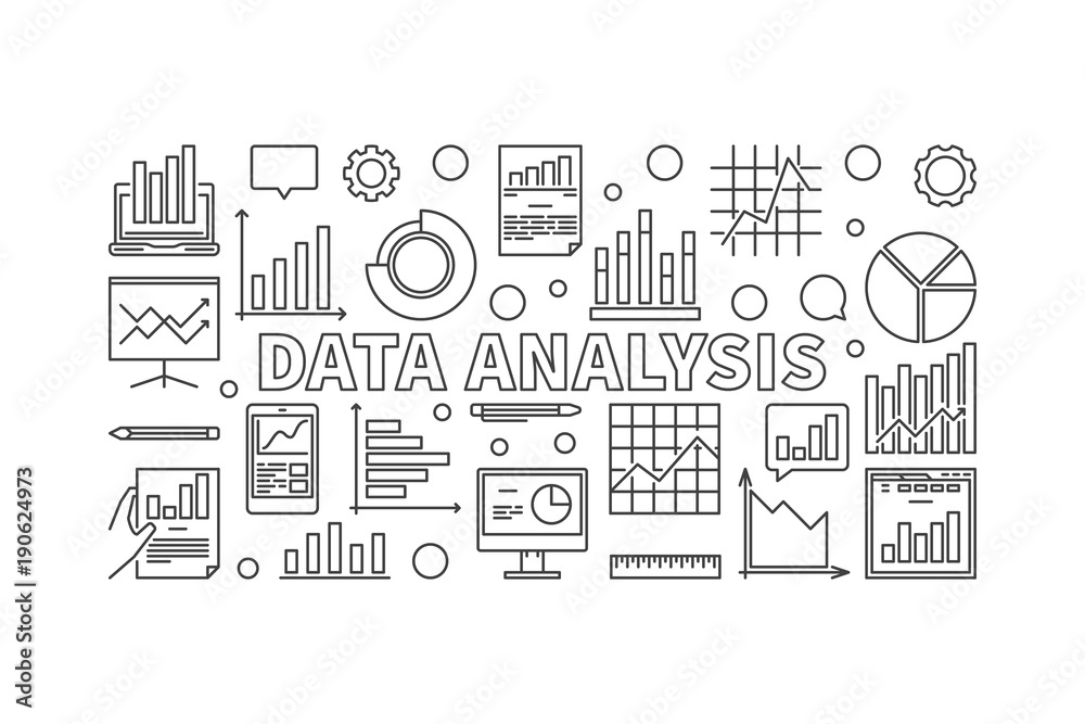 Data Analysis vector horizontal banner