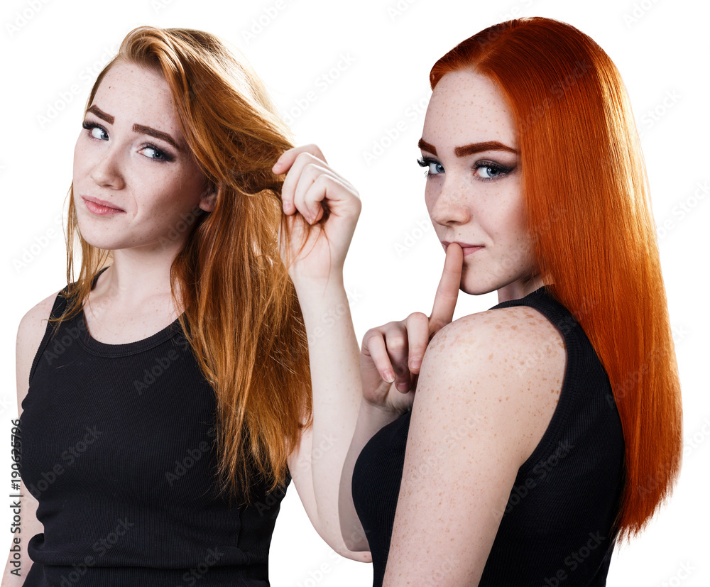 Hair before and after dyeing and treatment. Hair before and after dyeing and treatment.