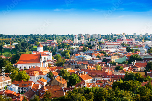 Overlooking Old Town Vilnius city, Lithuania