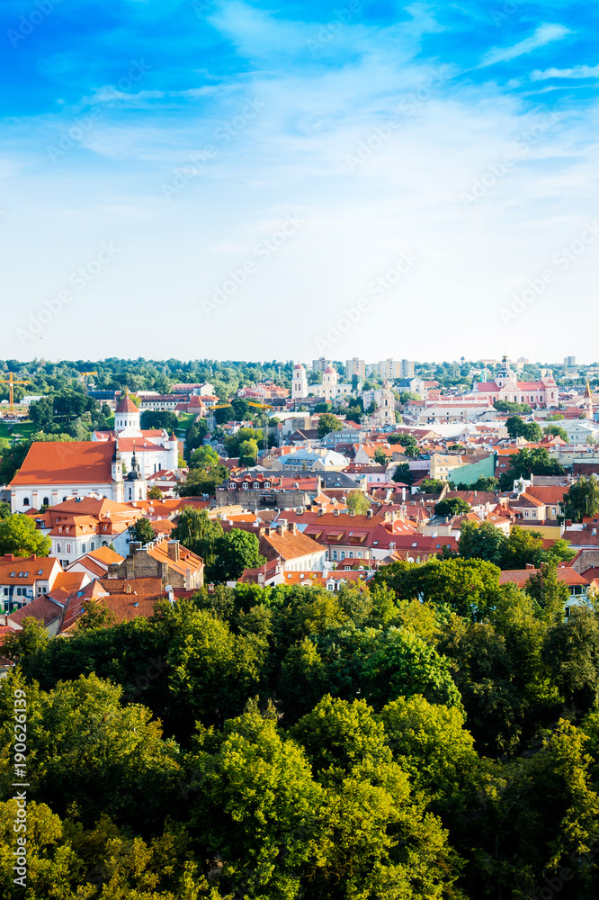 antique building view in Old Town Vilnius, Lithuanian