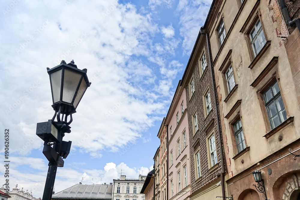 antique building view in Krakow, Poland