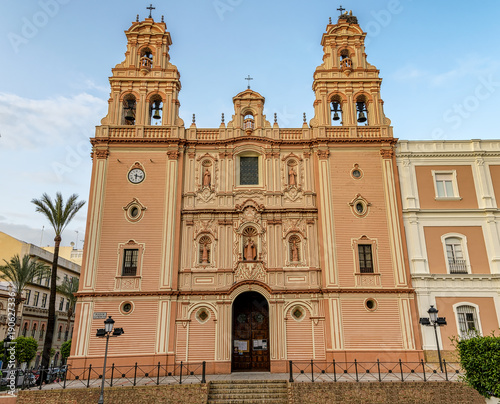 View of Huelva cathedral in Andalusia, Spain.
