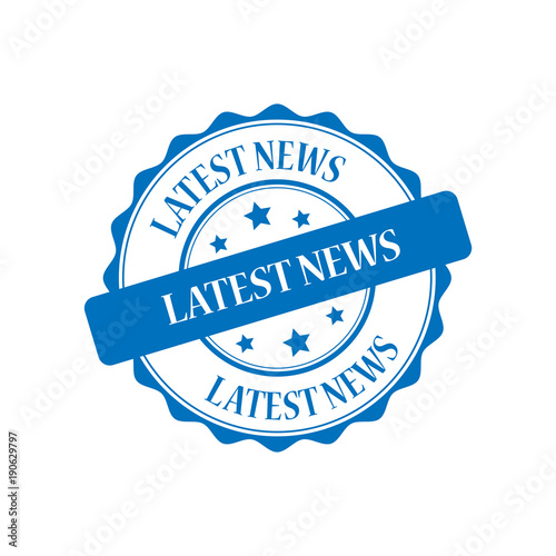 Latest news blue stamp illustration