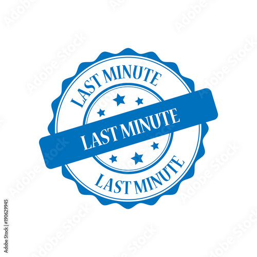 Last minute blue stamp illustration