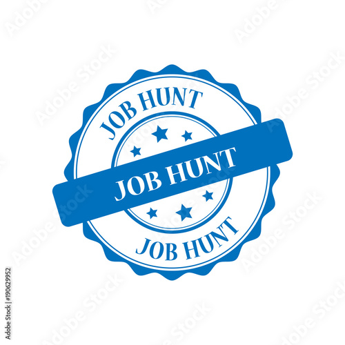 Job hunt blue stamp illustration