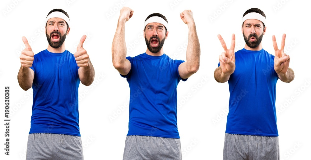 Obraz premium Set of Lucky funny sportsman