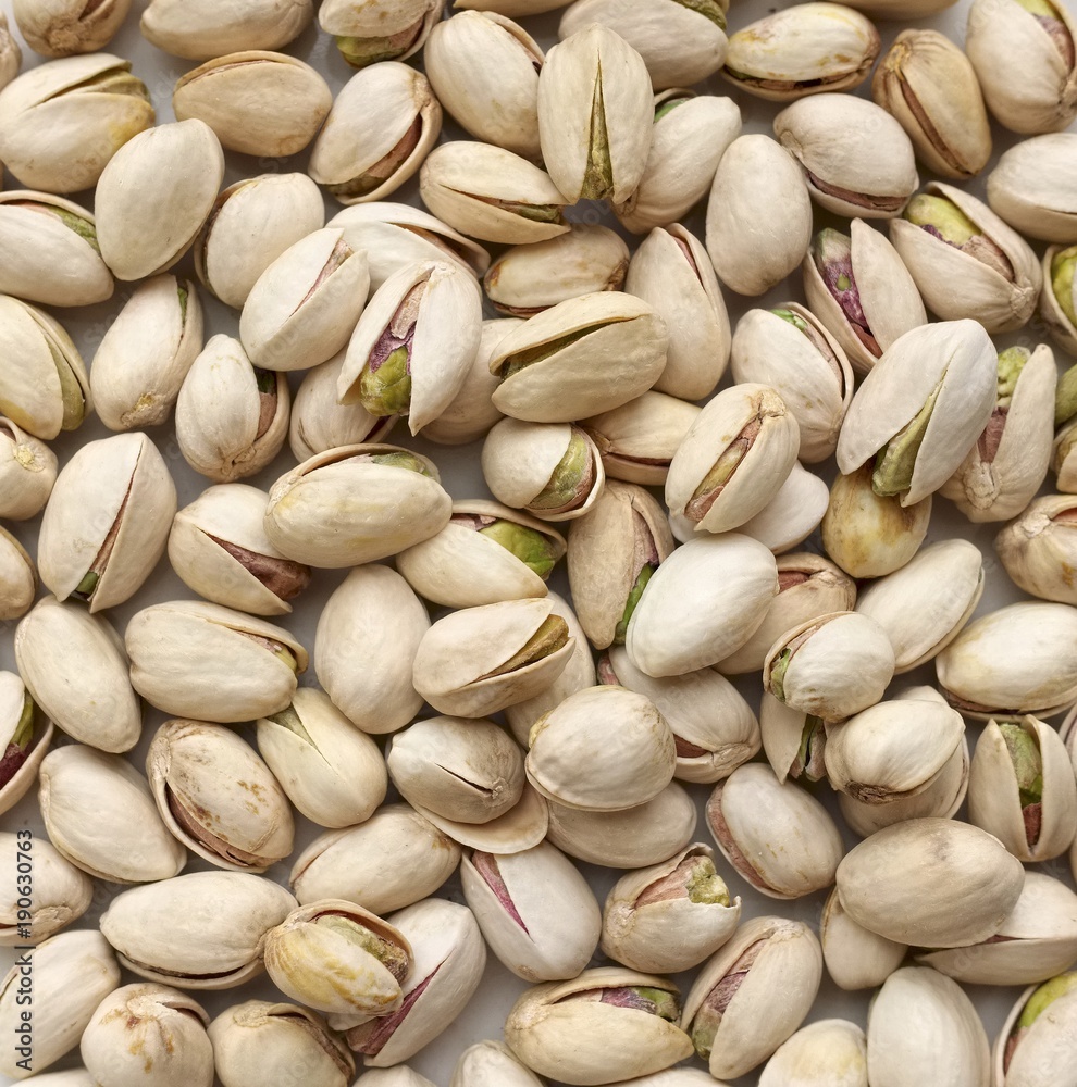 Green fresh pistachios