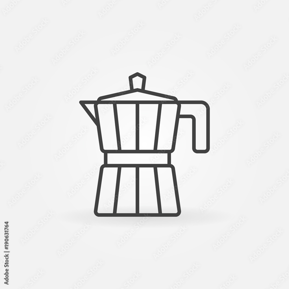 Coffee maker outline icon. Vector moka pot concept symbol Coffee maker outline icon. Vector moka pot concept symbol