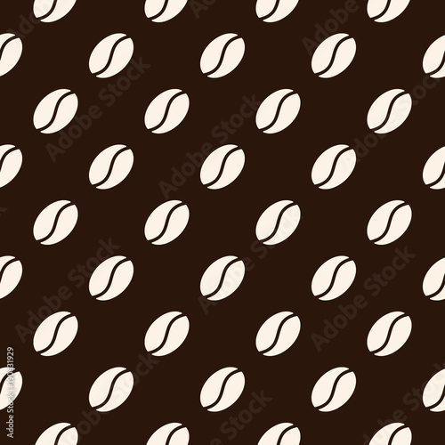 Seamless pattern with coffee beans. Vector texture