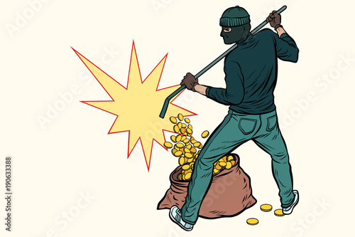 thief with bag of money