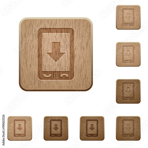 Mobile scroll down wooden buttons