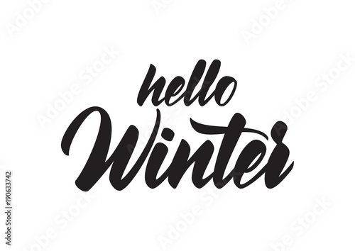Hand drawn type lettering of Hello Winter