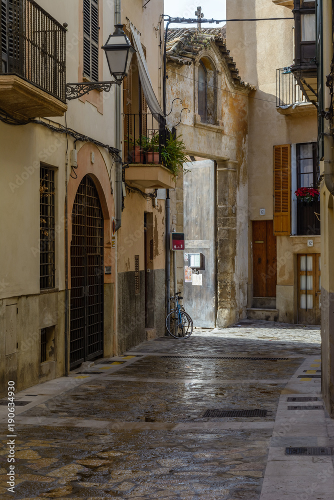 Alley with entrance to a convent. Palma Majorca