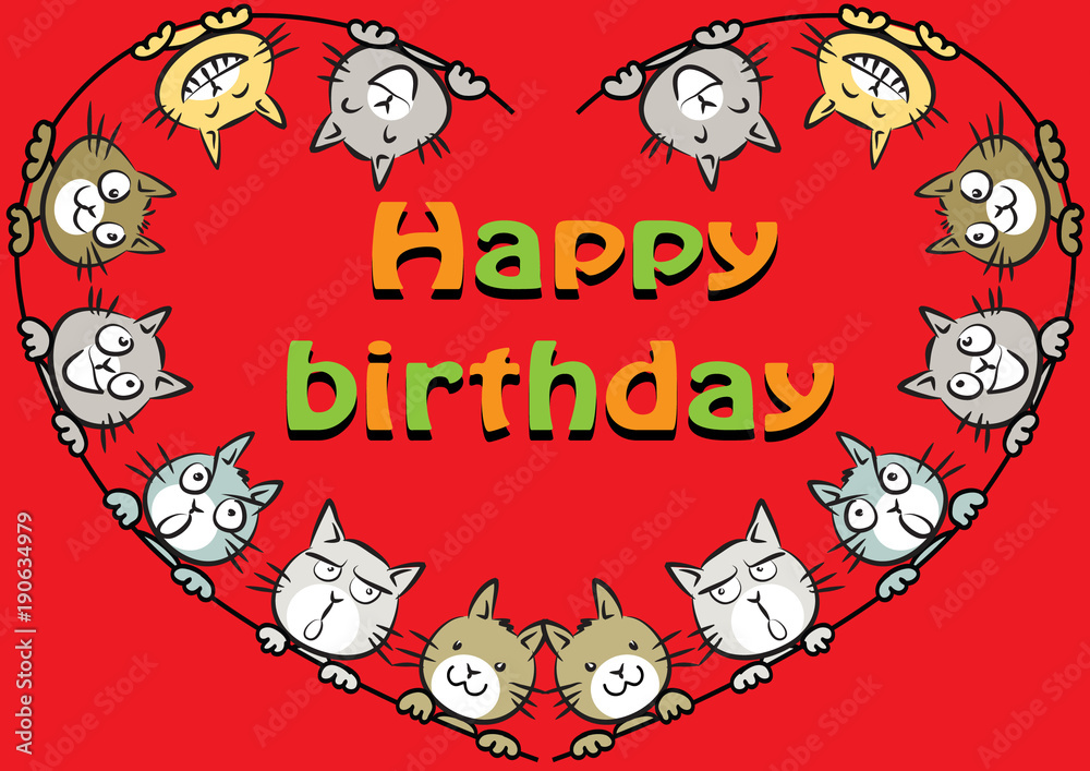 cats birthday card