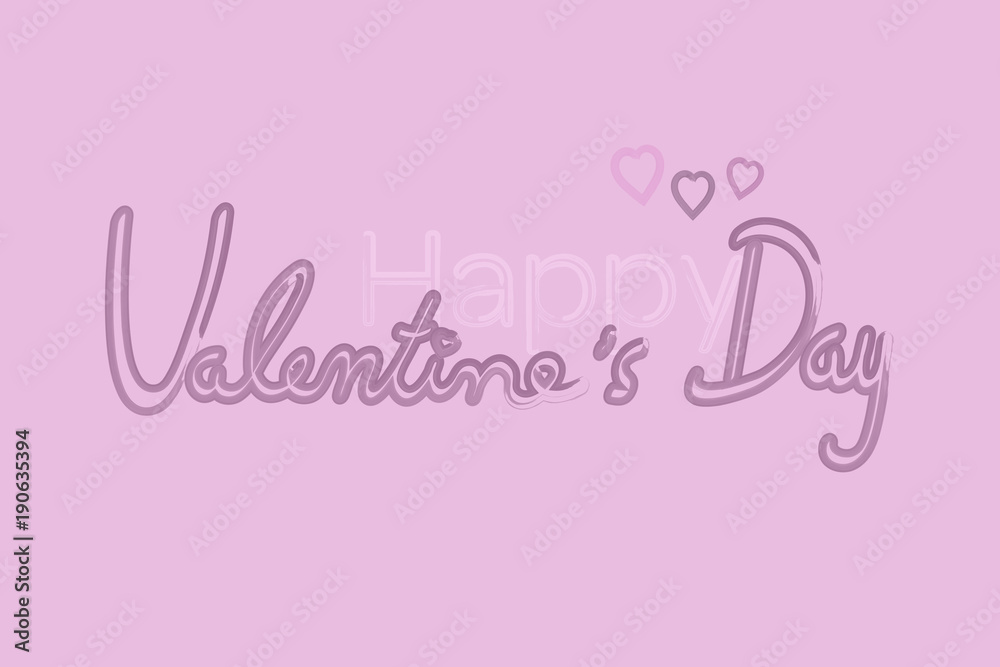 Valentine’s day. Background with hearts and text: Happy Valentine’s Day.