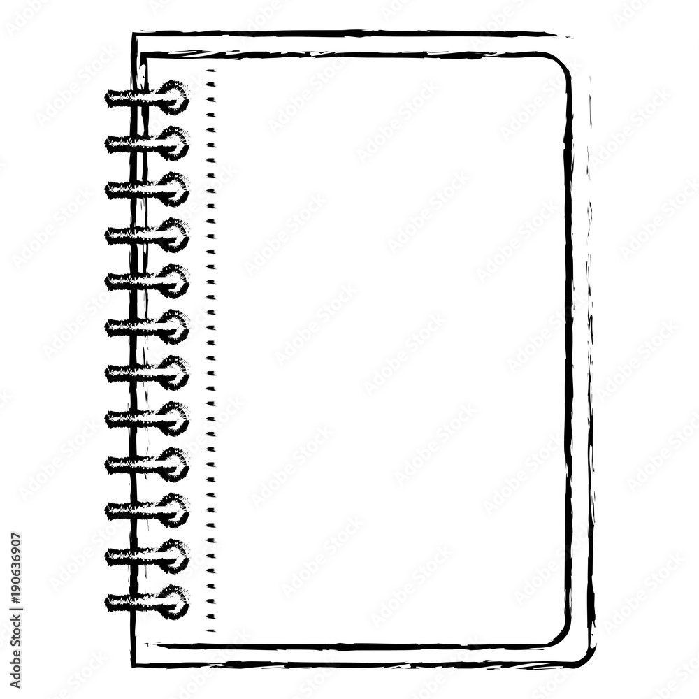 notebook school spiral paper sheet notepad vector illustration
