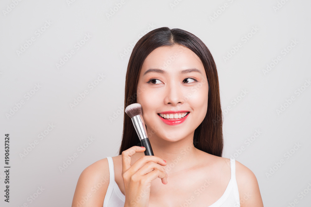 Makeup. Applying Make-up Cosmetics Brush. Perfect Make-up. Makeup. Applying Make-up Cosmetics Brush. Perfect Make-up.