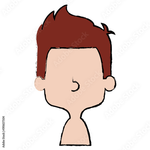 cute and little boy shirtless vector illustration design