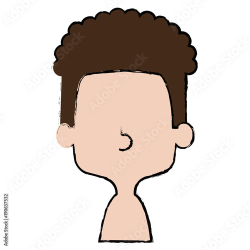 cute and little boy shirtless vector illustration design