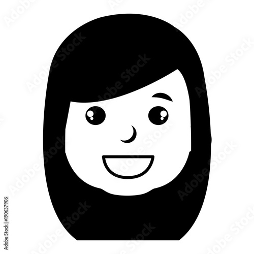 cute and little girl head vector illustration design