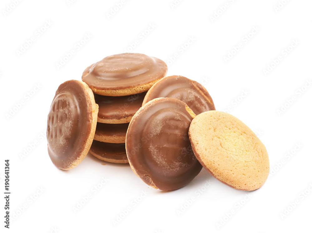Biscuit cake with filling isolated Biscuit cake with filling isolated