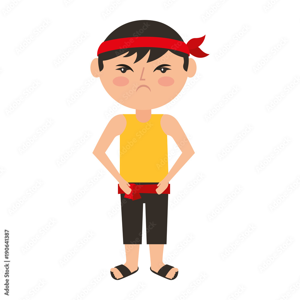 angry cartoon chinese man standing vector illustration angry cartoon chinese man standing vector illustration
