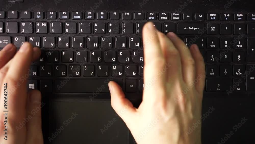 Hands Pressing Keys on a Laptop Keyboard Trying to Access Data, Hands Touch Typing on a Laptop Keyboard Hands Pressing Keys on a Laptop Keyboard Trying to Access Data, Hands Touch Typing on a Laptop Keyboard