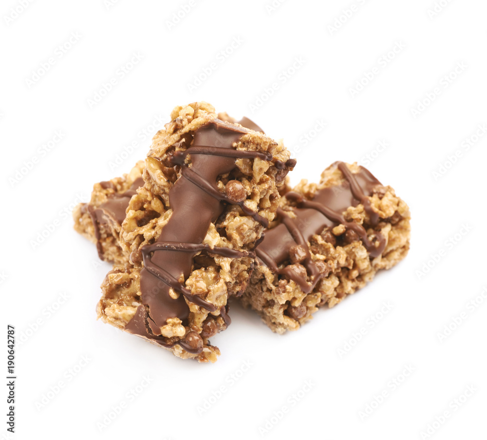Chocolate granola bar isolated Chocolate granola bar isolated