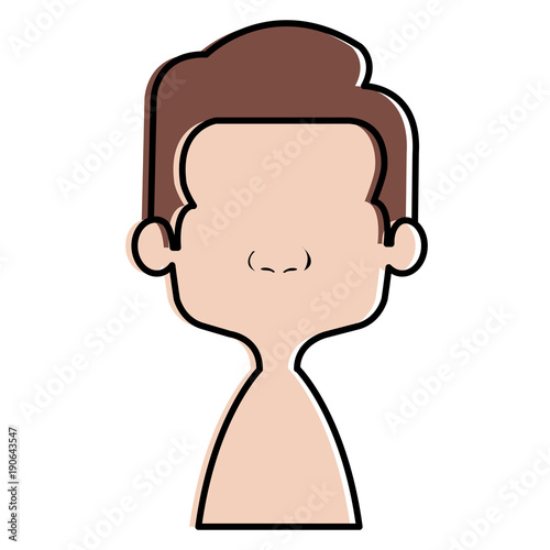 cute and little boy shirtless vector illustration design