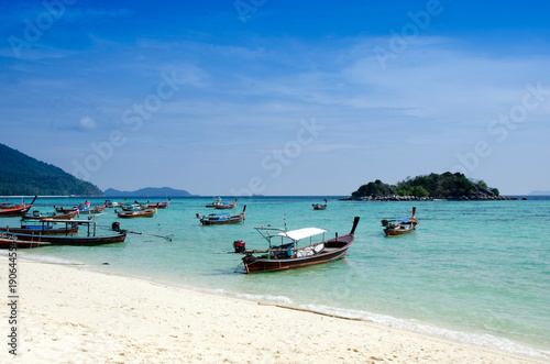 Sand and Andaman sea background, tropical beach travel concept. Koh Lipe, Satun, Thailand © konjaunt