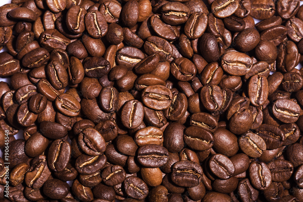 Fototapeta premium Background of the roasted coffee beans