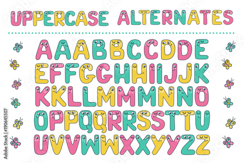 Big set of cute letters fom Kids alphabet