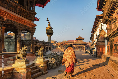 Принти на полотні Bhaktapur Durbar Square in Morning Light, Nepal